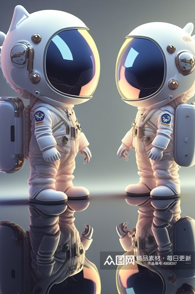 AI数字艺术Q版太空宇宙宇航员模型素材
