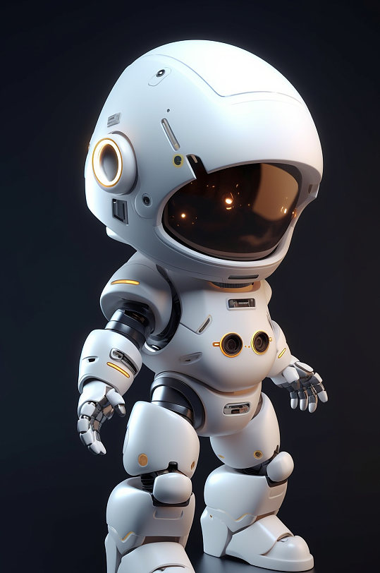 AI数字艺术Q版机器人宇航员模型-众图网