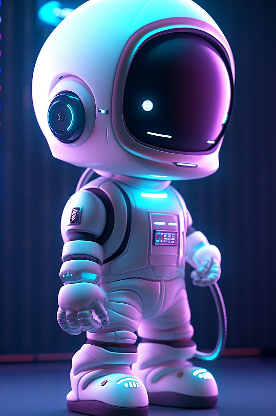 AI数字艺术Q版NFT太空宇宙宇航员模型-众图网