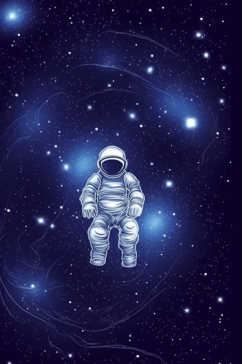 AI数字艺术绚烂宇宙太空宇航员插画