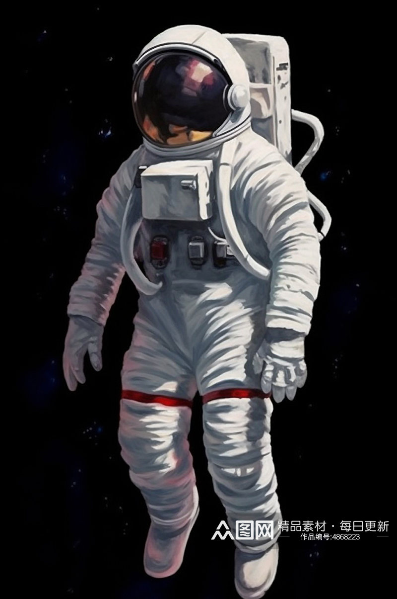 AI数字艺术宇宙太空宇航员插画素材