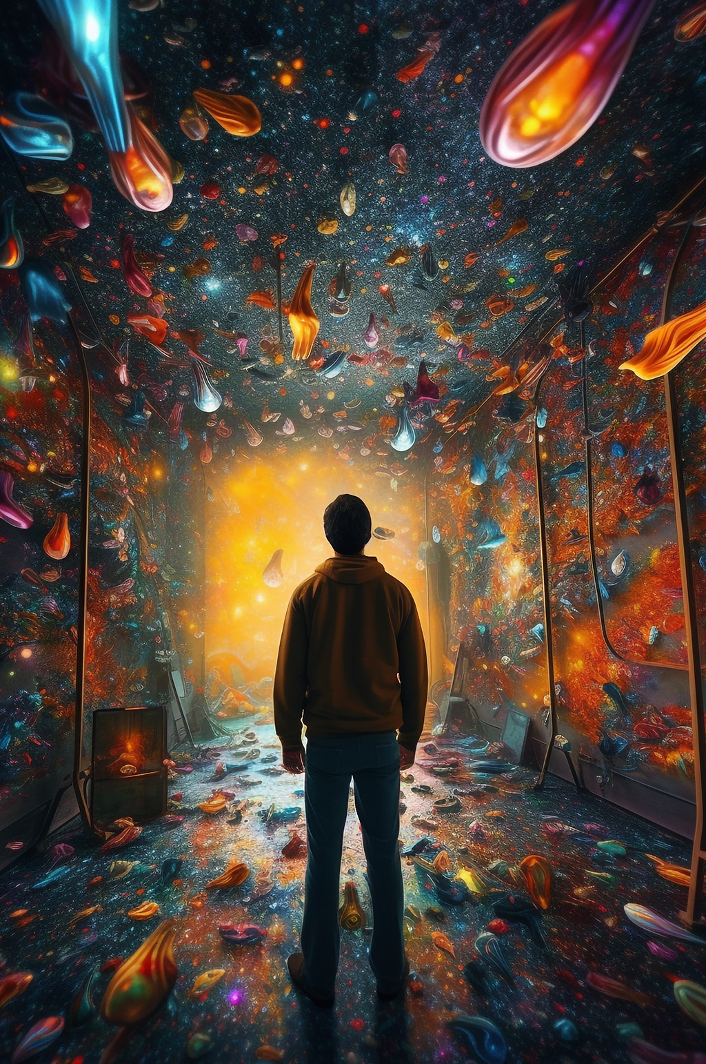 AI数字艺术绚烂奇幻魔幻空间人物插画素材