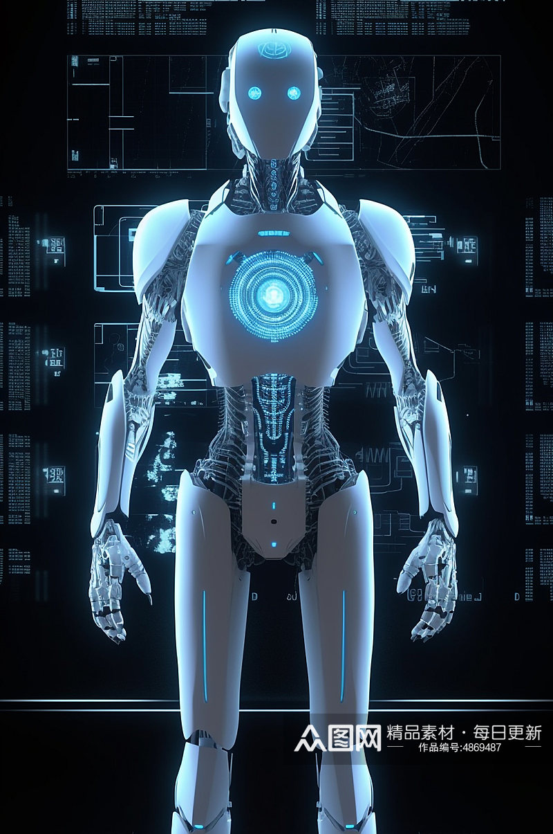 AI数字艺术互联网AI机器人模型素材