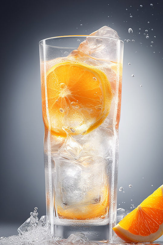 AI数字艺术夏季水果柠檬茶奶茶饮品摄影图