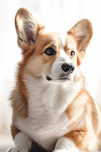 AI数字艺术威尔士柯基真实动物宠物狗狗摄影图