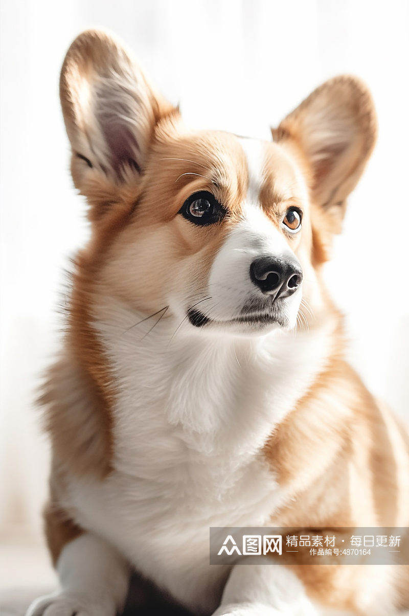 AI数字艺术威尔士柯基真实动物宠物狗狗摄影图素材