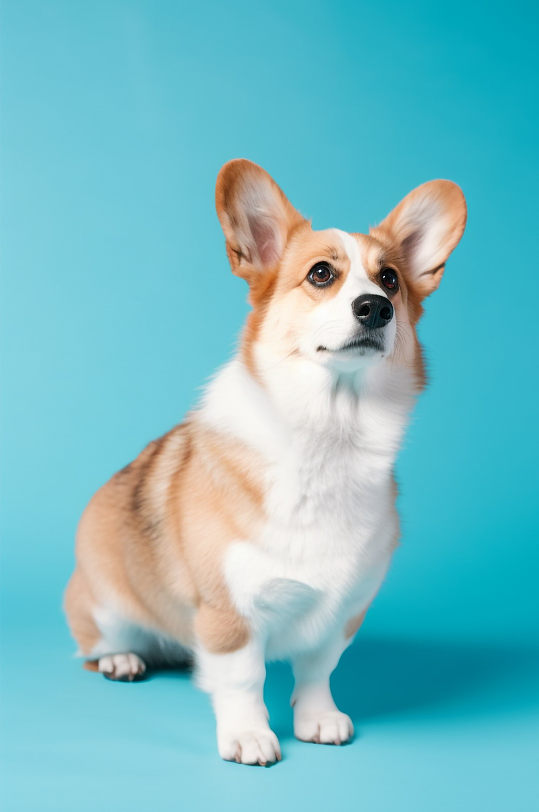 AI数字艺术威尔士柯基真实动物宠物狗狗摄影图