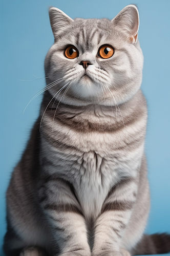 AI数字艺术美国短毛猫真实动物宠物猫模型