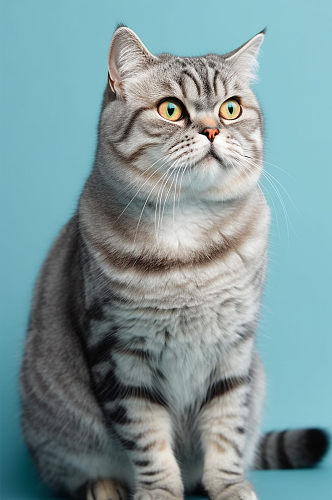 AI数字艺术美国短毛猫真实动物宠物猫摄影图