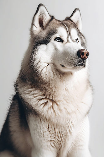 AI数字艺术哈士奇真实动物宠物狗狗摄影图