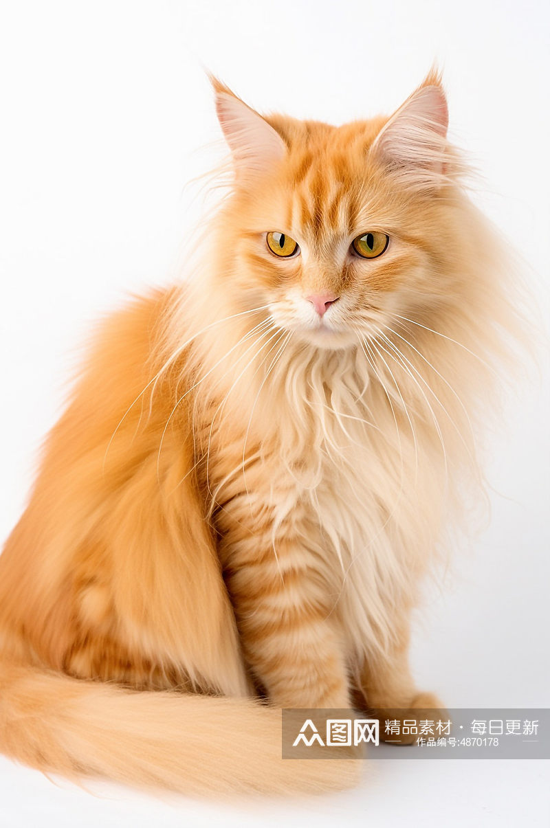 AI数字艺术波斯猫真实动物宠物猫摄影图素材