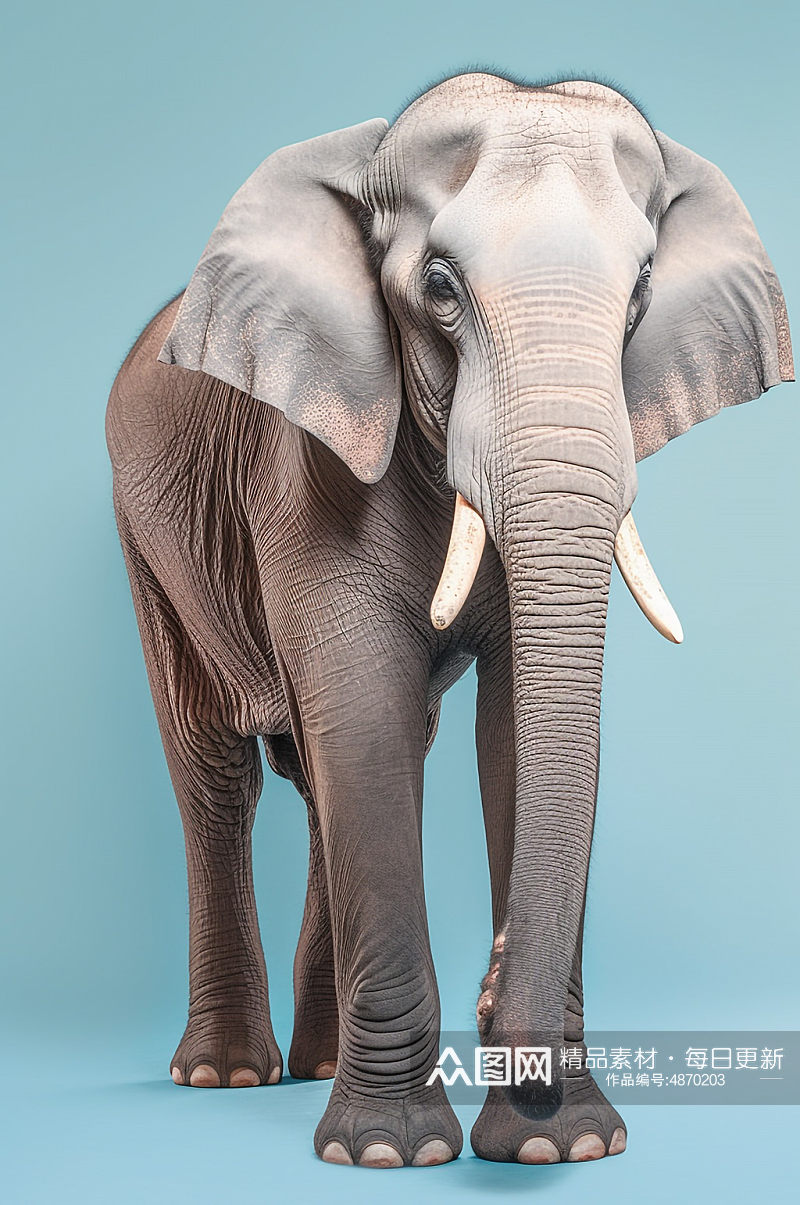 AI数字艺术亚洲象大象保护动物摄影图素材