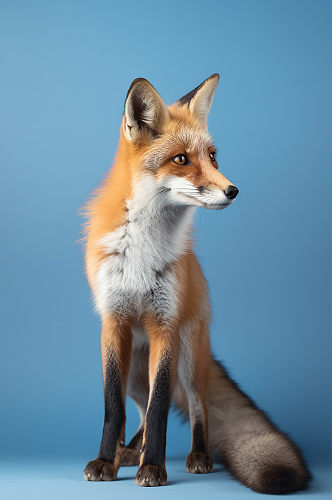 AI数字艺术赤狐狐狸保护动物摄影图