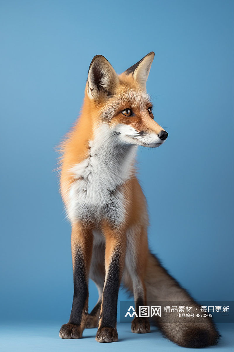 AI数字艺术赤狐狐狸保护动物摄影图素材