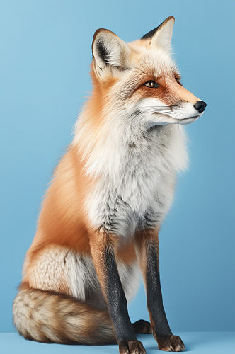 AI数字艺术赤狐狐狸保护动物摄影图