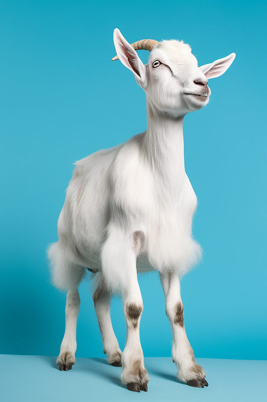 AI数字艺术山羊羊羔夏羊动物摄影图