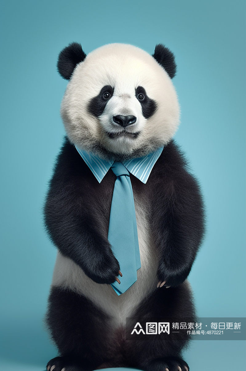AI数字艺术熊猫国宝国家保护动物摄影图素材