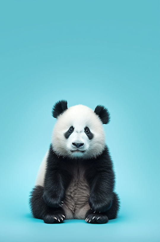 AI数字艺术熊猫国宝国家保护动物摄影图-众图网