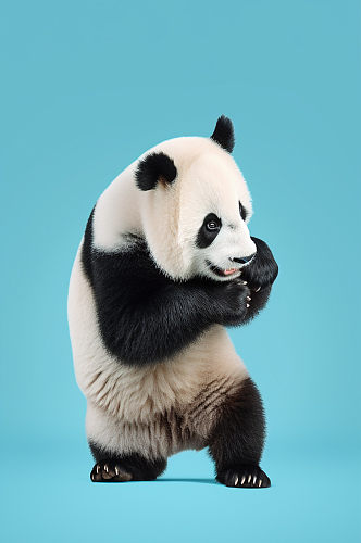 AI数字艺术熊猫国宝国家保护动物摄影图