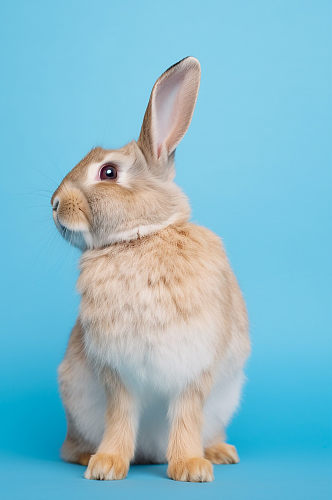 AI数字艺术兔子比利时兔动物摄影图