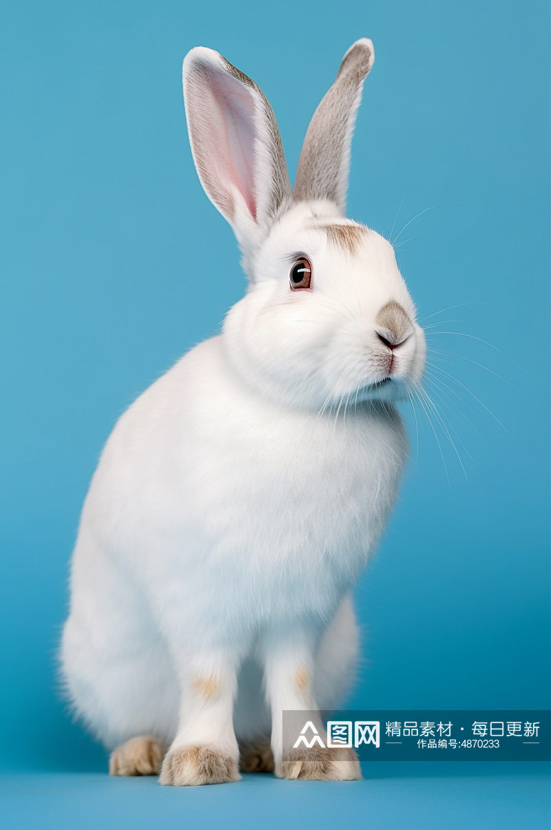 AI数字艺术兔子大白兔动物摄影图素材