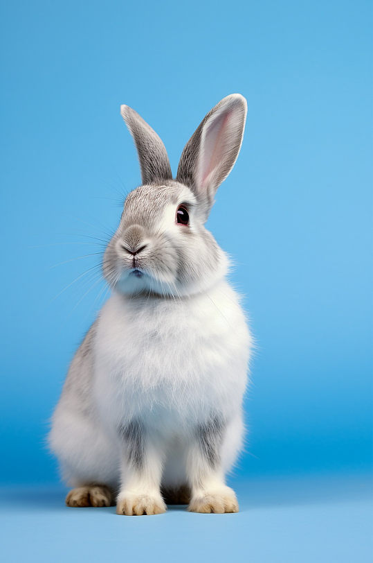 AI数字艺术兔子大白兔动物摄影图