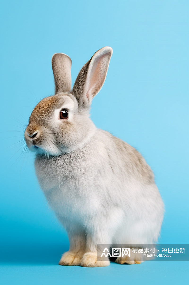AI数字艺术兔子比利时兔动物摄影图素材