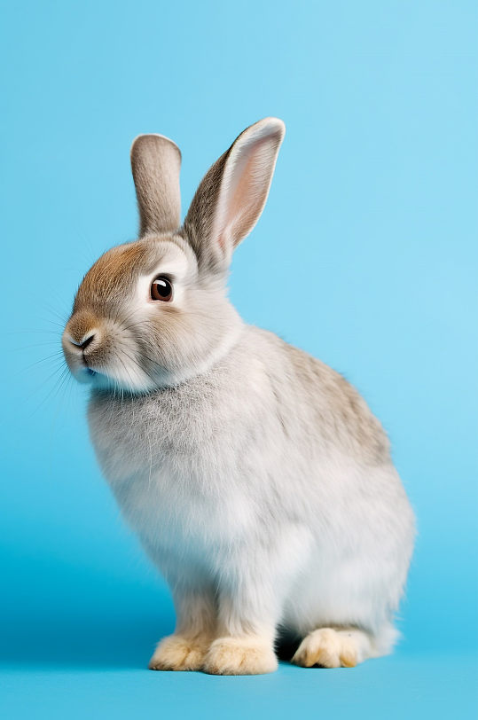 AI数字艺术兔子比利时兔动物摄影图