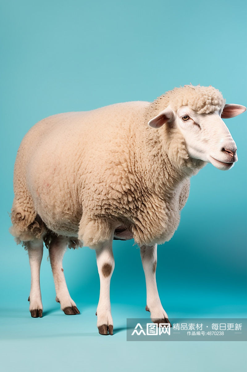 AI数字艺术家畜绵羊羊羔动物摄影图素材