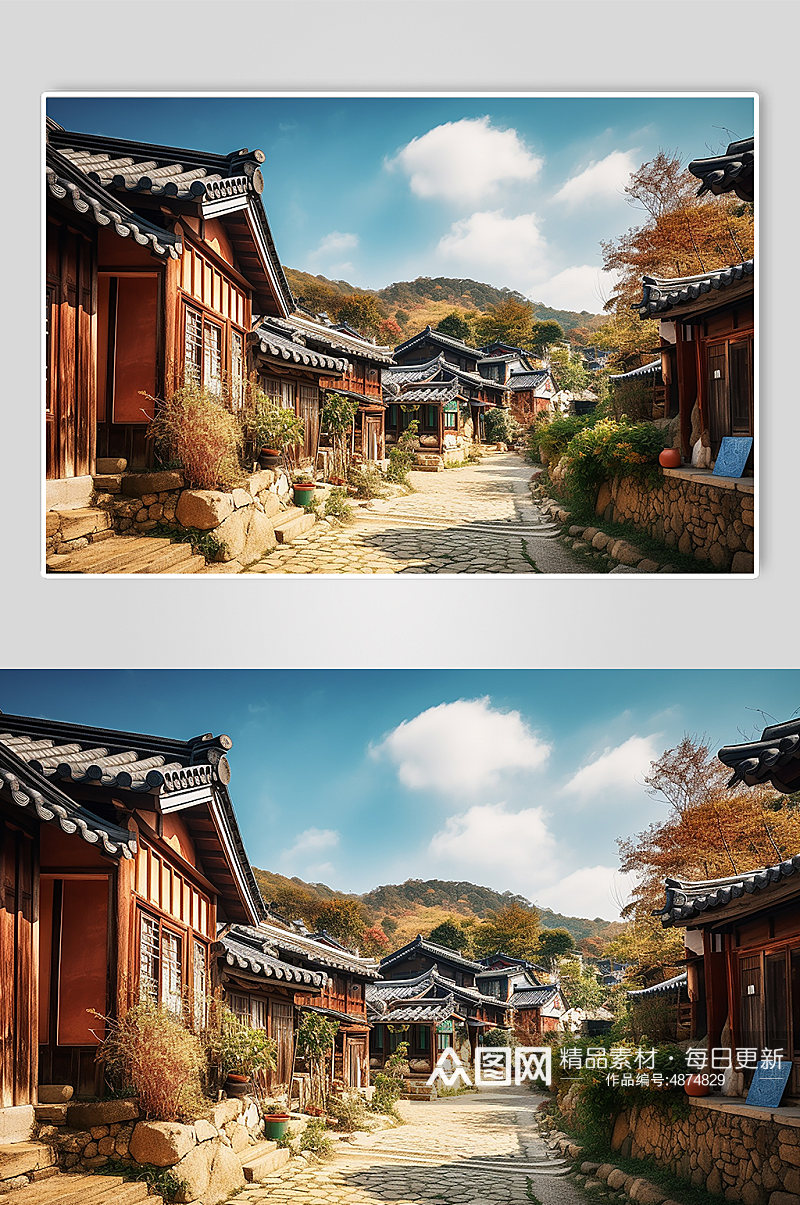 AI数字艺术境外旅游韩国景点风景摄影图片素材