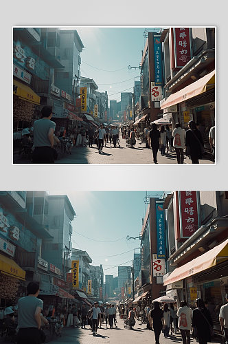 AI数字艺术境外旅游韩国景点风景摄影图片