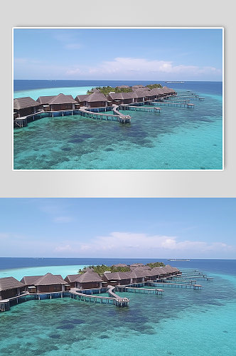 AI数字艺术旅游马尔代夫航拍风景摄影图