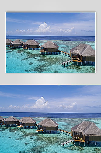 AI数字艺术旅游马尔代夫航拍风景摄影图