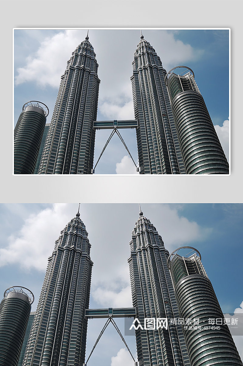 AI数字艺术马来西亚双子塔景点摄影图素材