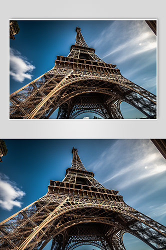 AI数字艺术境外旅游法国巴黎铁塔摄影图