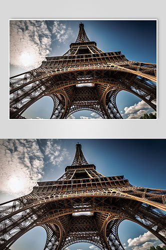 AI数字艺术境外旅游法国巴黎铁塔摄影图