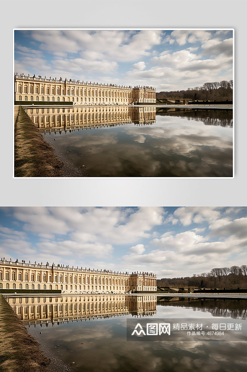 AI数字艺术境外旅游法国凡尔赛宫摄影图素材