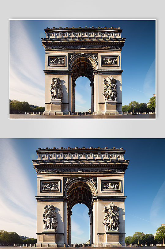 AI数字艺术境外旅游法国凯旋门景点摄影图