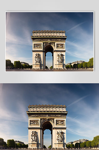 AI数字艺术境外旅游法国凯旋门景点摄影图