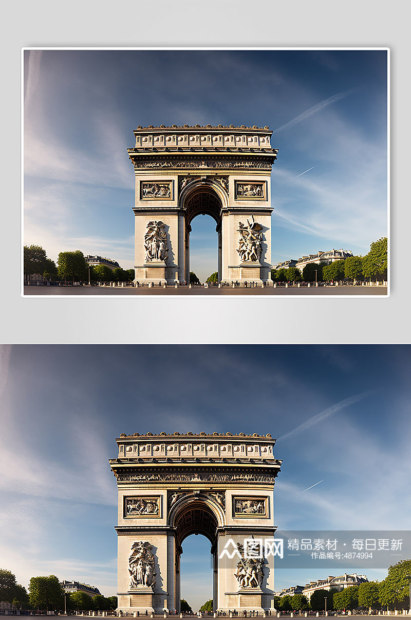 AI数字艺术境外旅游法国凯旋门景点摄影图素材