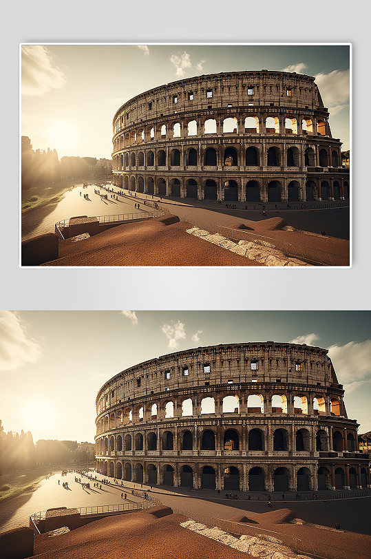 AI数字艺术旅游意大利罗马斗兽场摄影图