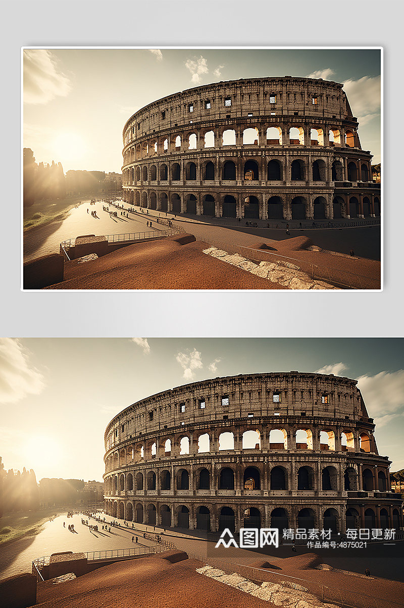 AI数字艺术旅游意大利罗马斗兽场摄影图素材