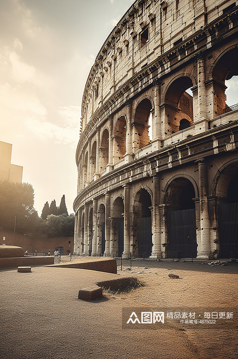 AI数字艺术旅游意大利罗马斗兽场摄影图素材