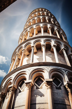 AI数字艺术旅游意大利比萨斜塔景点摄影图
