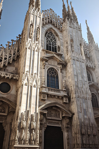 AI数字艺术旅游意大利米兰大教堂摄影图