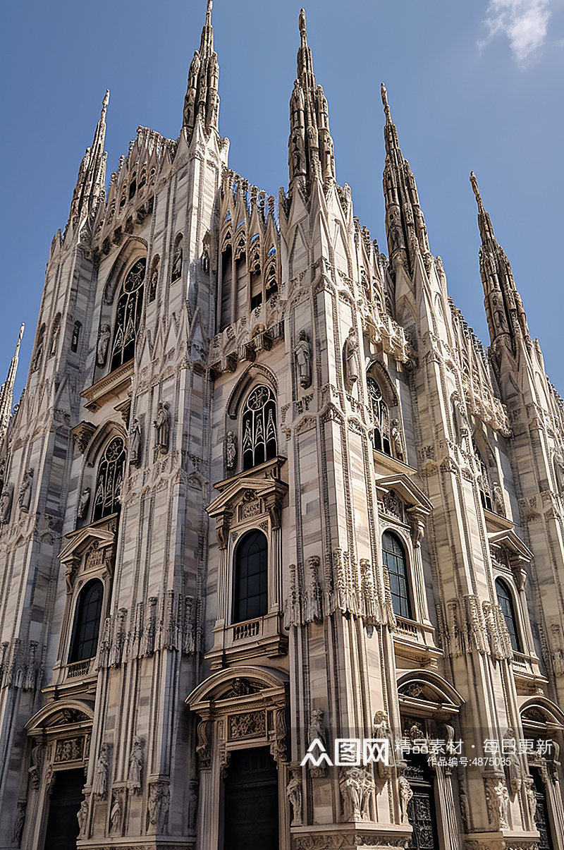 AI数字艺术旅游意大利米兰大教堂摄影图素材