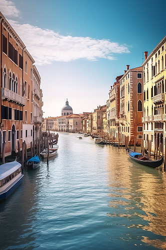 AI数字艺术旅游意大利威尼斯大运河摄影图