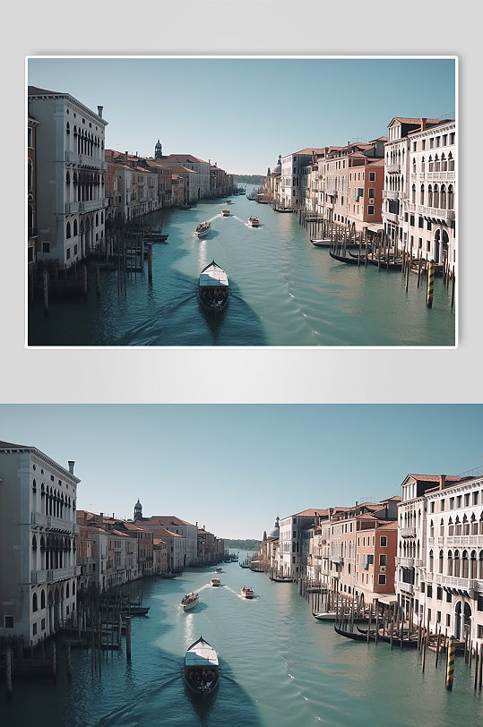 AI数字艺术旅游意大利威尼斯大运河摄影图