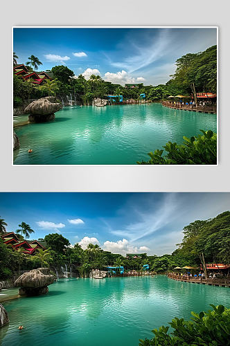 AI数字艺术旅游新加坡圣淘沙岛景点摄影图