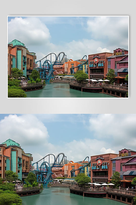 AI数字艺术旅游新加坡环球影城景点摄影图